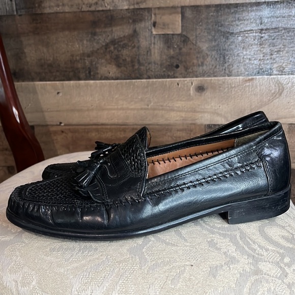 Bostonian Black Leather Tassel Loafers Shoes Size 10M - Picture 3 of 7